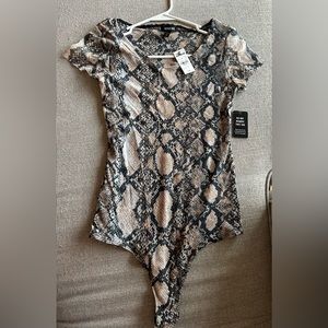 New with tags Express snakeskin print bodysuit M